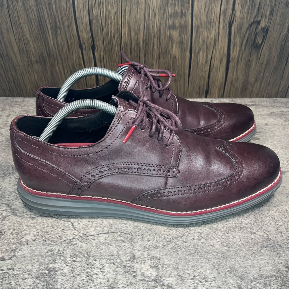 Cole Haan ØriginalGrand Wingtip Oxford Pinot/Grey Mens Size 11